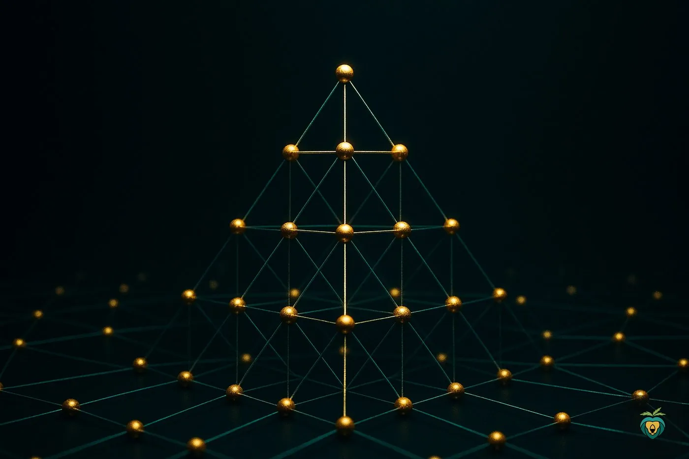 A lit structure of connected nodes in the dark