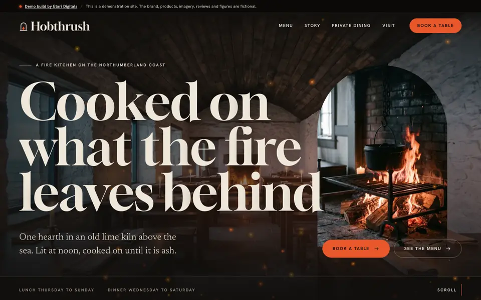 Hobthrush demo, desktop view
