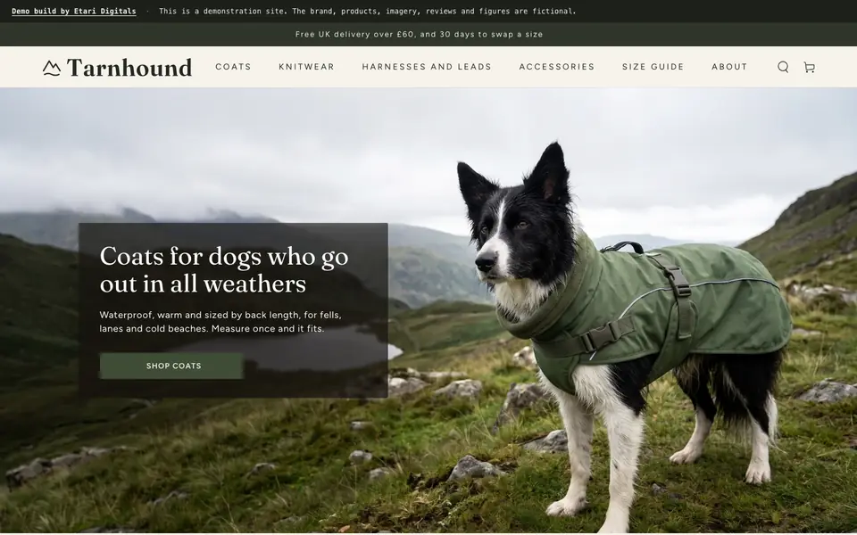 Tarnhound demo, desktop view